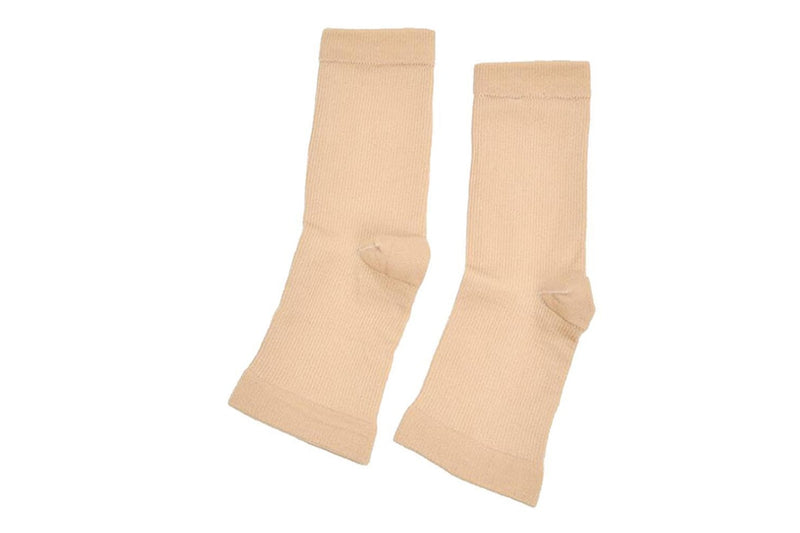 4 Pairs of Unisex Plantar Fasciitis Socks-Nude