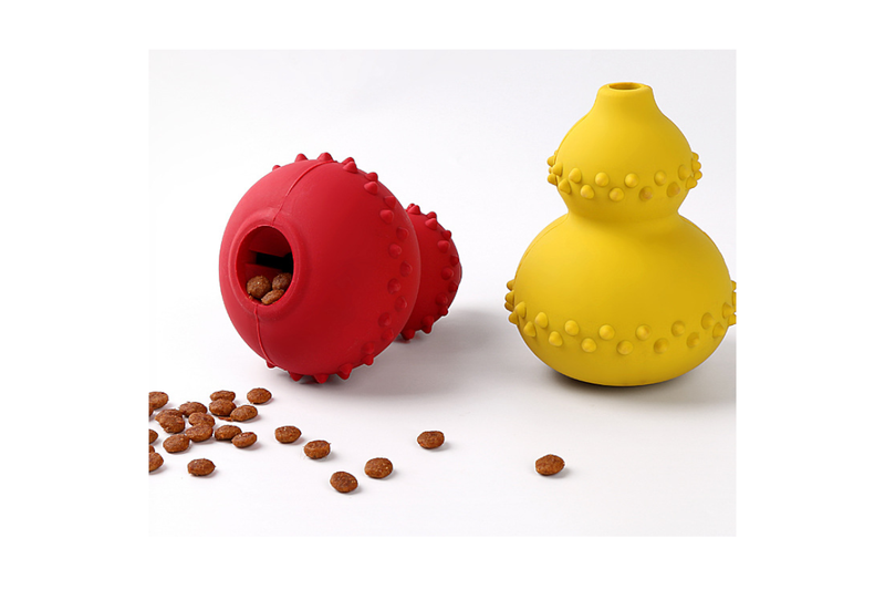 Natural Rubber Treat Dispensing Game Dog Toy Pet Supplies - Red