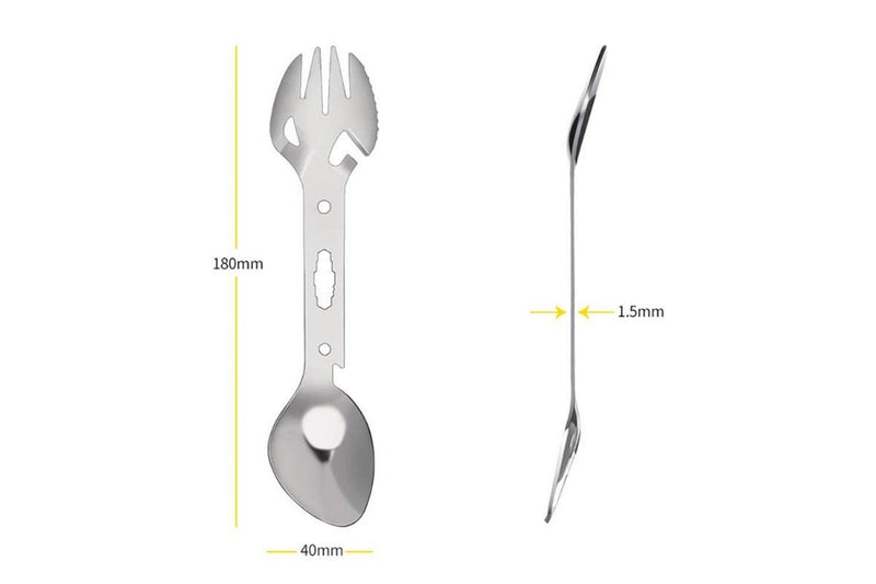 3Pcs Outdoor Mini Portable Spoon Fork Lightweight Useful Titanium Camping Backpacking Cutlery Spork - Standard - Set Of 1