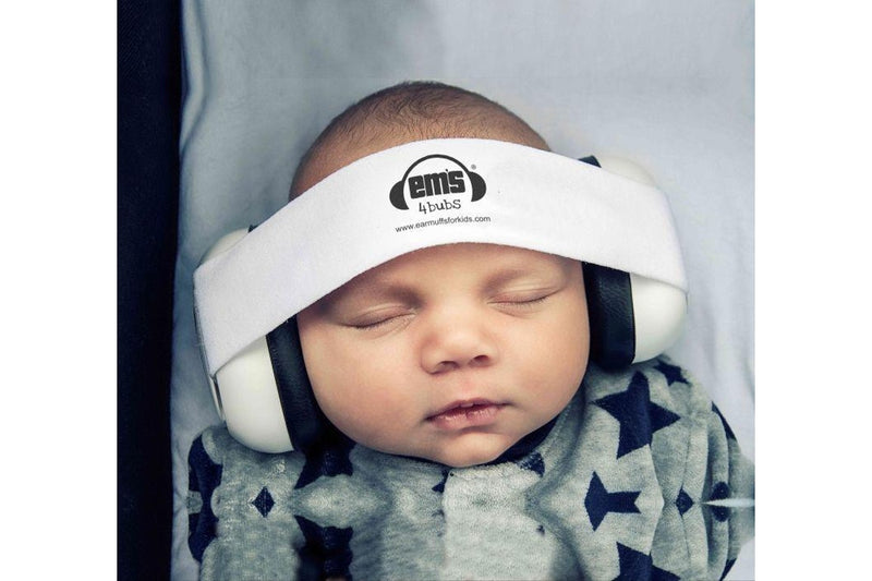 Em's for Kids: Baby Earmuffs - White/Black