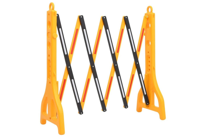 Folding Traffic Barrier Yellow And Black 250X38X96 Cm Opbknn