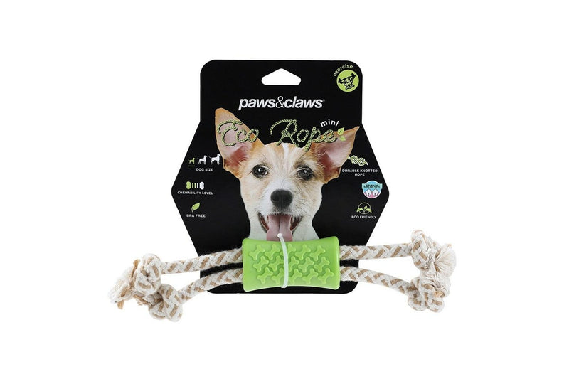 3x Paws & Claws 24cm Eco Knotted Rope Minis Chew Toy for Small Pet Dog Assorted