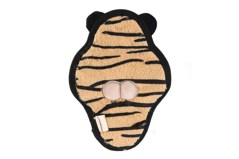 2x Paws & Claws 27cm Cool Guy Tiger TPR Chest Flat Plush Pet Dog Squeaker Toy