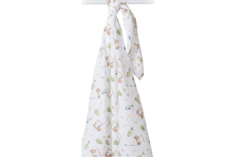 Lulujo: Muslin Cotton Swaddle - Golf