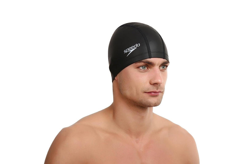 Speedo Unisex Adult Pace Swim Cap (Black) (One Size)