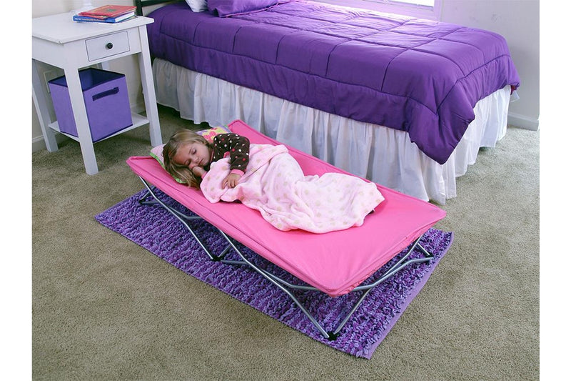 Regalo Portable 122cm Foldable Sleeping Nap Bed Travel Toddler Kids 2-5y Pink