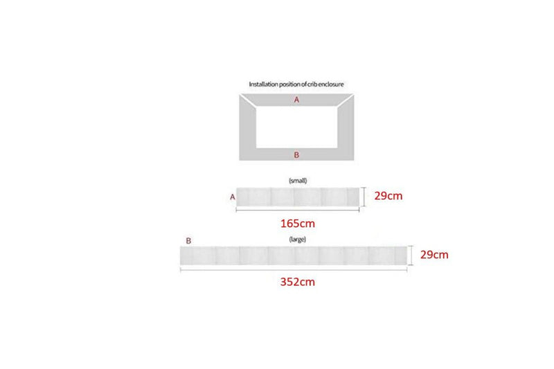 4 Sided Cot Liner Cot Shield Mesh Crib Breathable Baby Bumper Airflow WHITE