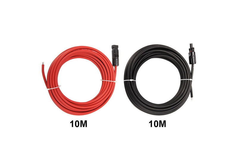 2x 10 m Extension Cable 4mm2 Wire MC4 Connectors Panel Solar to regulator Cable