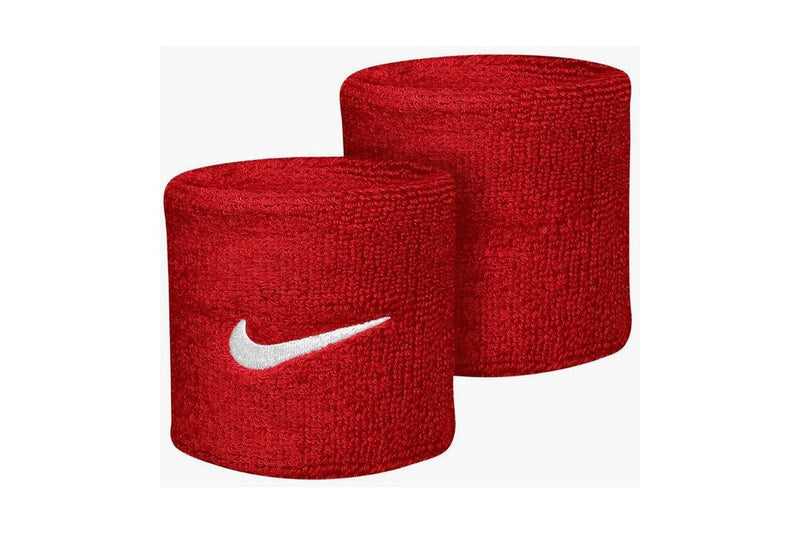 Nike Unisex Adults Swoosh Wristband (Set Of 2) (Red) (One Size)