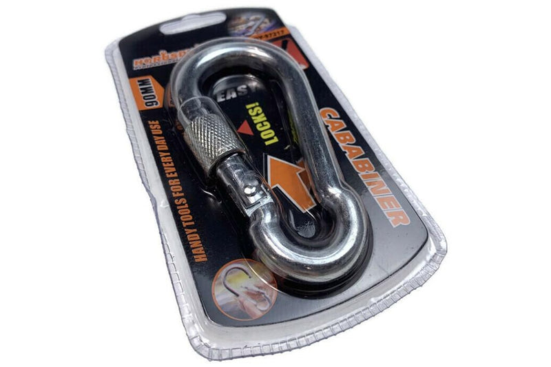 90mm Stainless Steel CARABINER Clip Hook Lockable Mountain Climbing