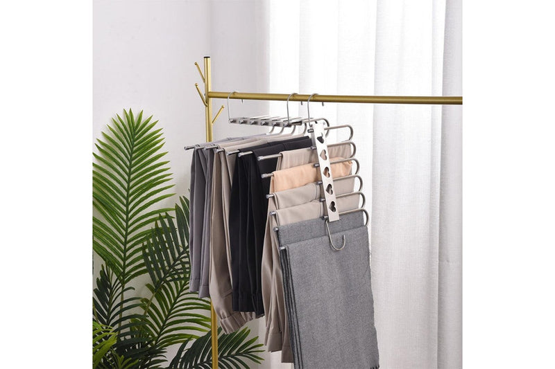 Multiple Layers Magic Pants Hangers Scarf Hangers Towel Rack Closet Hanger Organizer-8 Rods