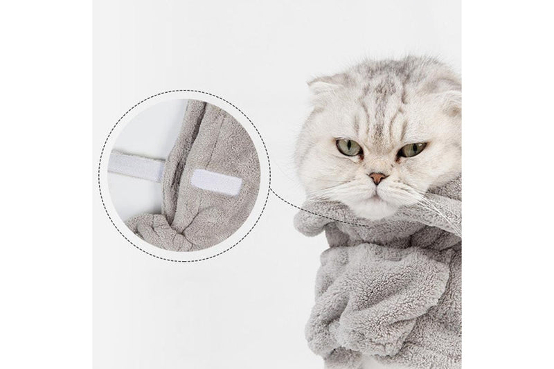 Petswol: Quick Drying Pet Bathrobe - Grey (S)