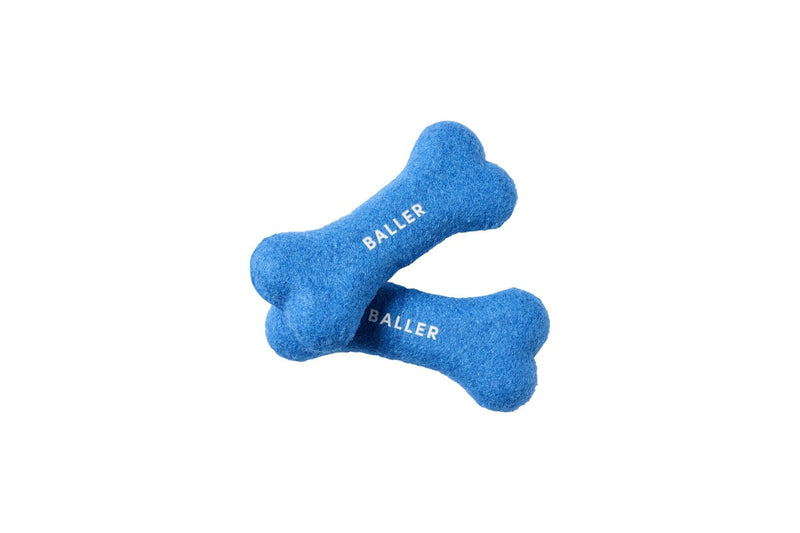 4PK Gummi Dog Puppy Tennis Bones Soft Plush Toy Squeaker Throw Fetch Small Blue