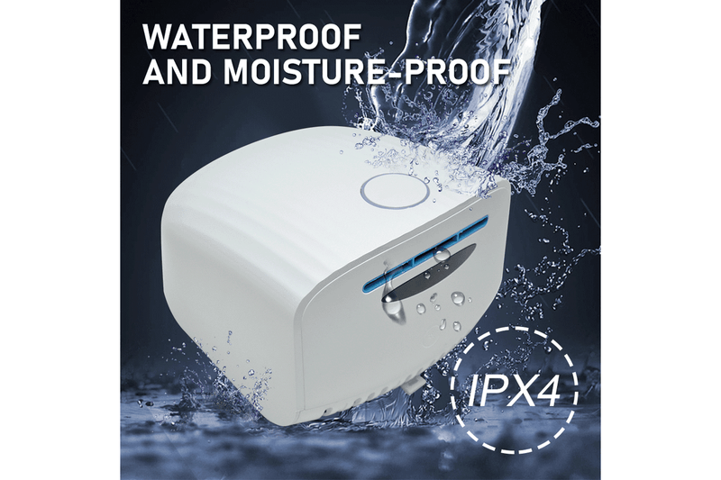 1200W 220V Electric Powerful Wall Mounted Automatic Hand Dryer IPX4 Waterproof Noise-Reducing Vent Quick Drying White Fit for Household Commercial Hotel