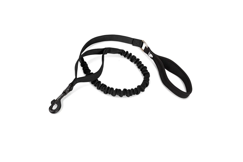 Dog Flexible Neoprene Padded Handle Leash Black - S