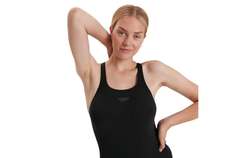 Speedo Womens/Ladies Medalist Eco Endurance+ One Piece Swimsuit (Black) (34cm)