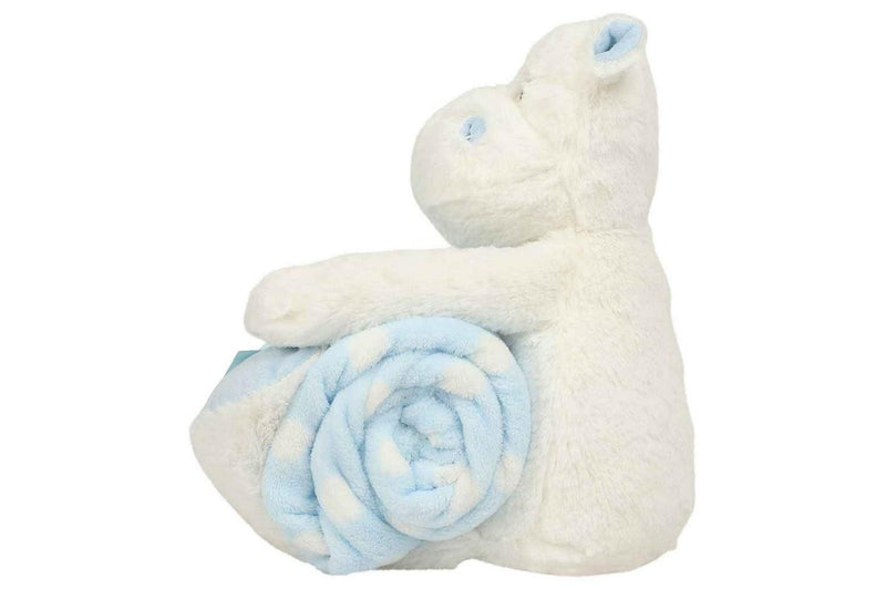 Mumbles Hippo Plush Toy (White/Blue) (One Size)