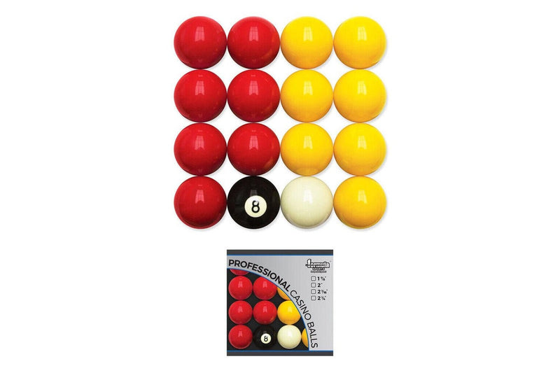 Formula Sports Profesional Casino Pool Balls 2" Set 7 Red Yellow & 1 BLK WHT