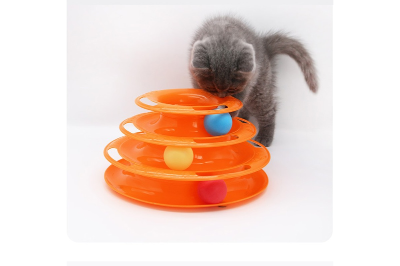 Dog Supplies Pet Interactive Toy Cat Three Layer Turntable Toys Levels Tower Tracks Cats - Standard