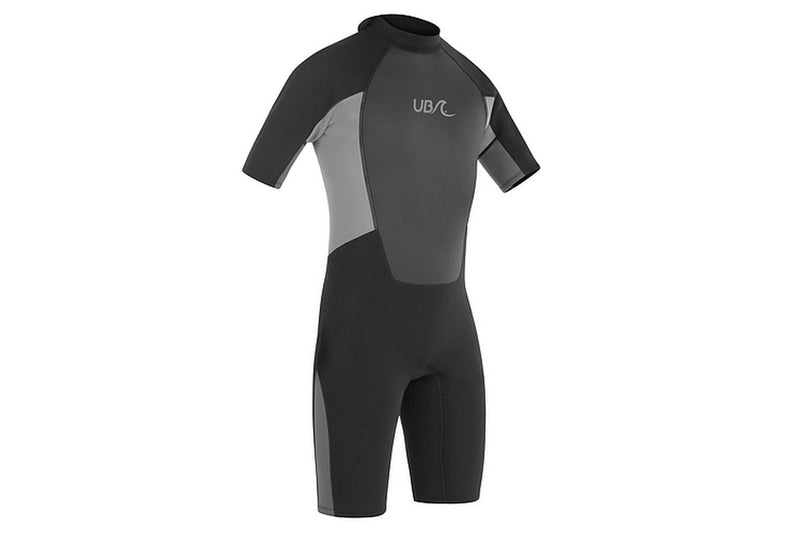 Urban Beach Mens Blacktip Monochrome Short-Sleeved Wetsuit (Black/Grey) (S)