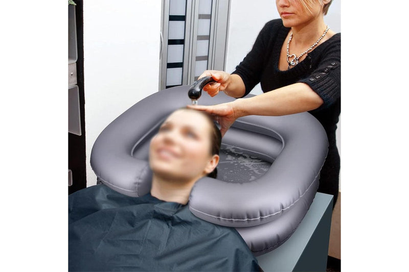 Inflatable Shampoo Basin Portable Hair Washing Tub for Haircut Dye Hair Wash Gray