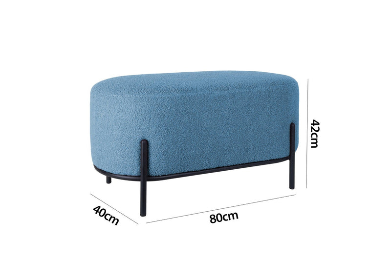 Fraser Country Teddy Bench & Ottoman - Blue