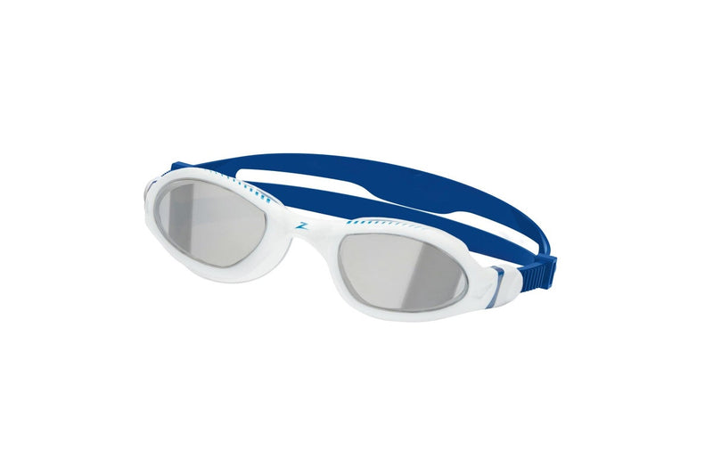 Zoggs Unisex Adult Tiger LSR+ 2024 Racing Swimming Goggles (Titanium/White/Blue) (One Size)