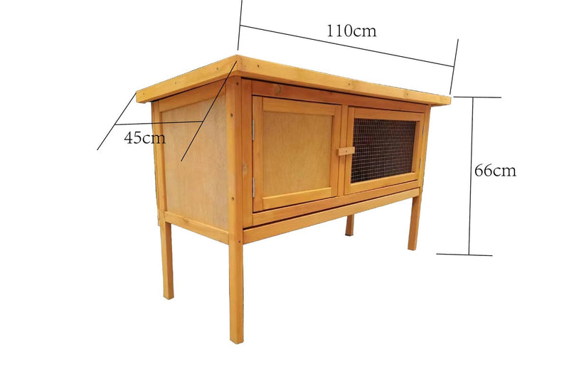 Solid Wood Raised Rabbit Hutch Bunny Cage with Pull Out Tray