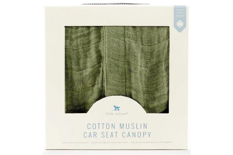 Little Unicorn: Muslin Car Seat Canopy V2 - Fern