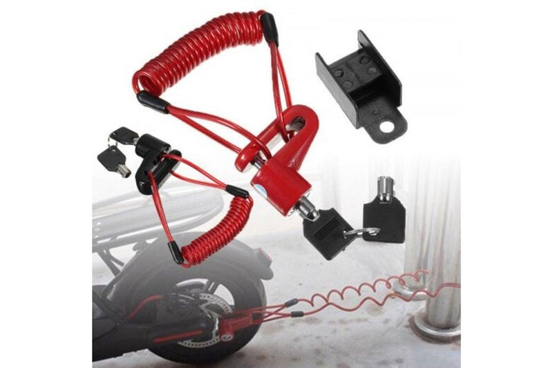 Anti Theft Disc Brakes Lock With Steel Wire For Xiaomi M365 Electric Scooter Red - Standard