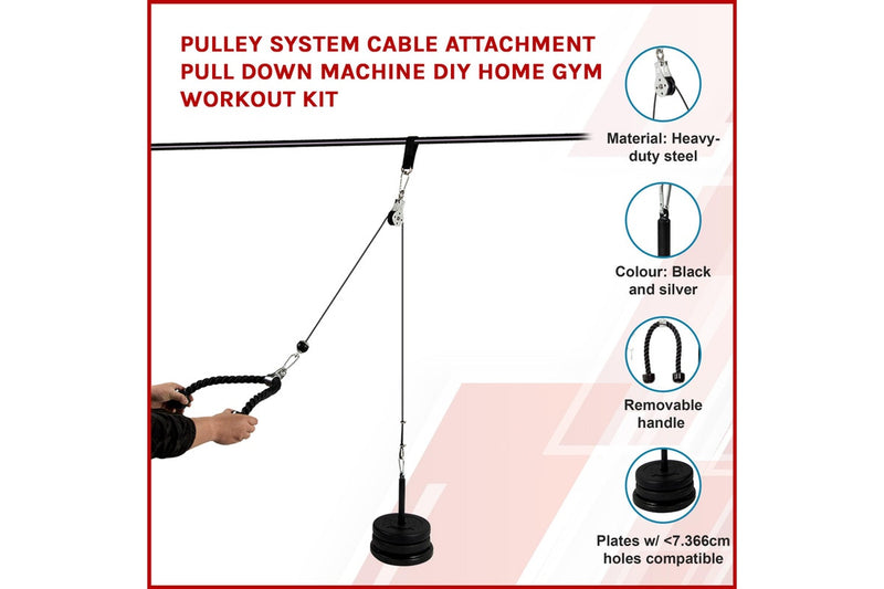 Pulley System Cable Attachment Pull Down Machine DIY Home Gym Workout Kit