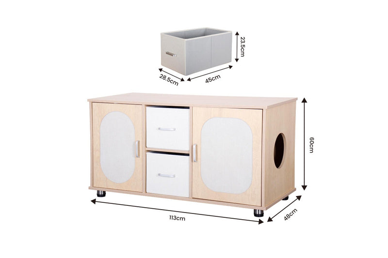 Zoomies Cat Litter Box Enclosure Cabinet Furniture