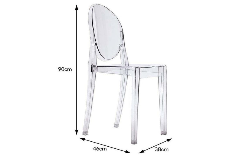 Matt Blatt Set of 2 Philippe Starck Victoria Ghost Chair Replica (Clear)