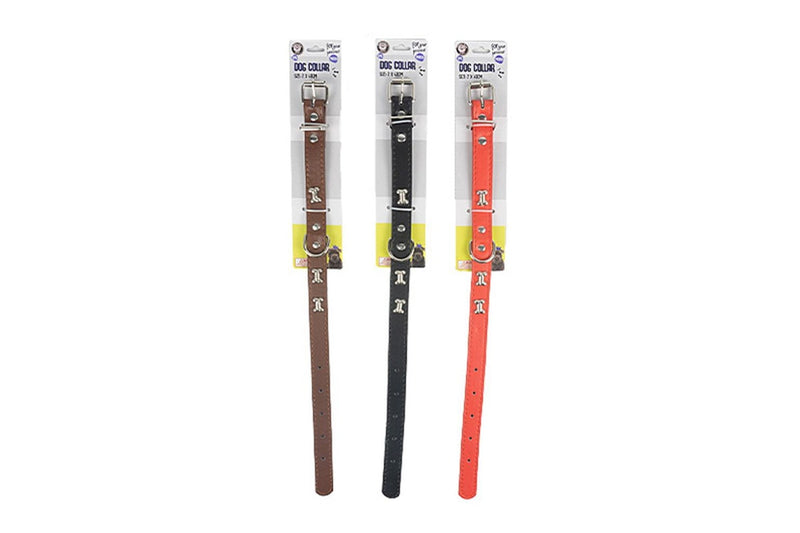 3x Dudley's World Of Pets Stylish Small Bone Stud Dog Collar 40x2cm Assorted