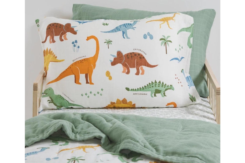 Little Unicorn: Pillowcase Set - Dino Names (2 Pack)