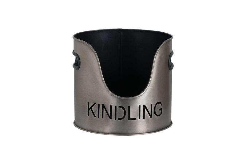 Hill Interiors Kindling Buckets & Matchstick Holder (Silver) (One Size)