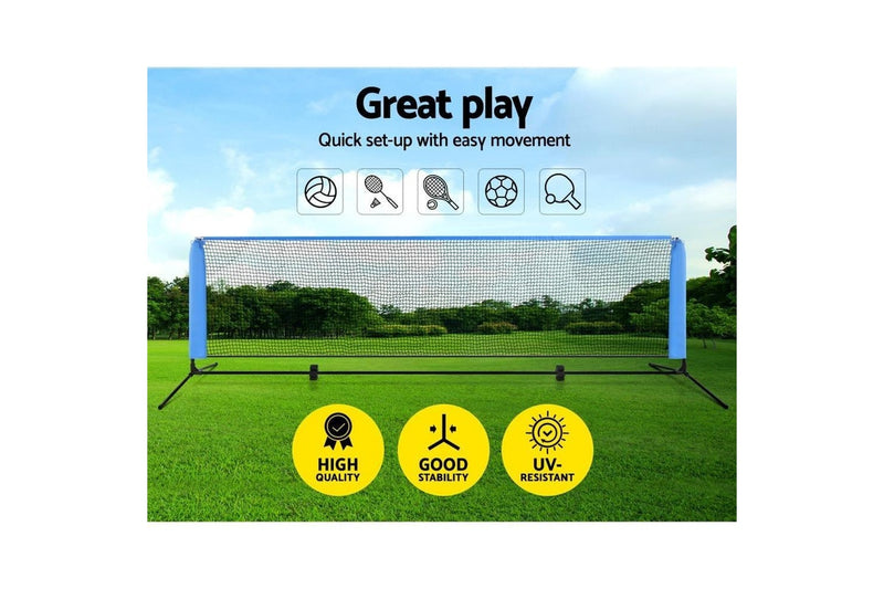 Everfit Portable Sports Net Stand Badminton Volleyball Tennis Soccer 3m 3ft Blue