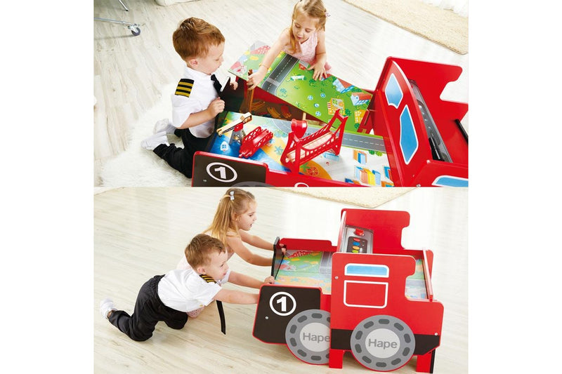 Hape: Ride-on & Foldable Table - Fire Engine