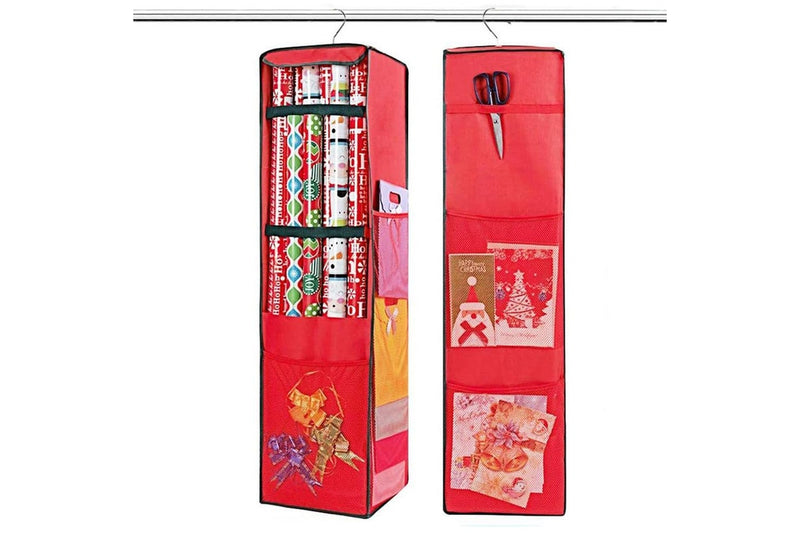 Hanging Christmas Storage Bag Xmas Wrapping Paper Organizer