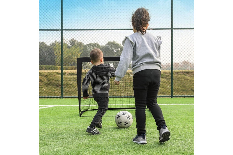 Portable Kids Soccer Goal Net Quick Set-up Training Equipment for Backyard Soccer Black