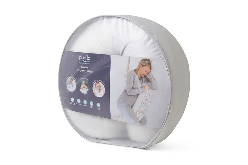 Purflo: Breathe Pregnancy Pillow - Minimal Grey