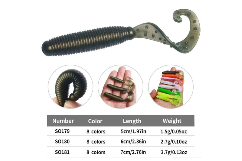 Curved Tail Soft Fishing Lures For Freshwater