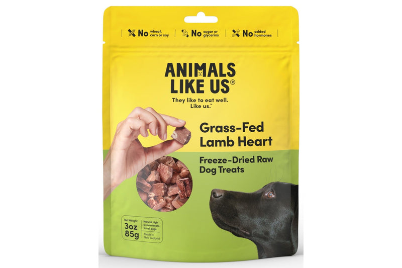 Animals Like Us: Grass-Fed Lamb Heart Freeze-Dried Raw Dog Treats (85g)