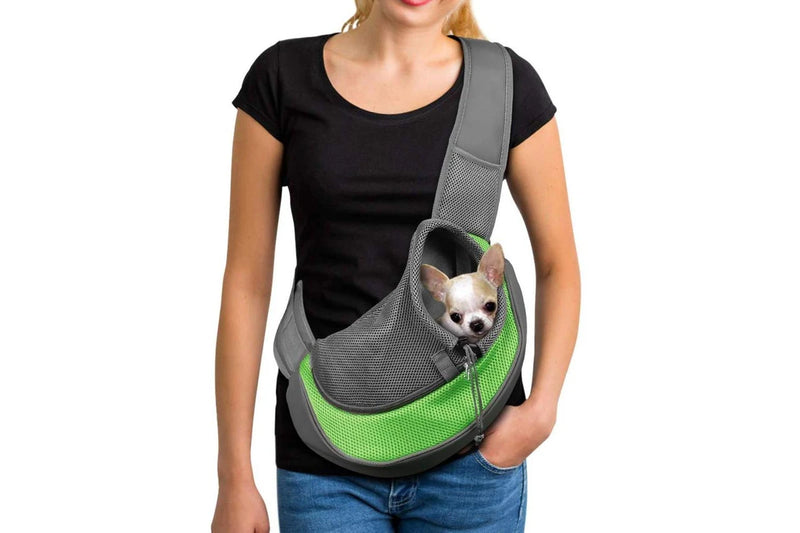 Ape Basics: Portable Mesh Breathable Pet Sling Backpack - Green