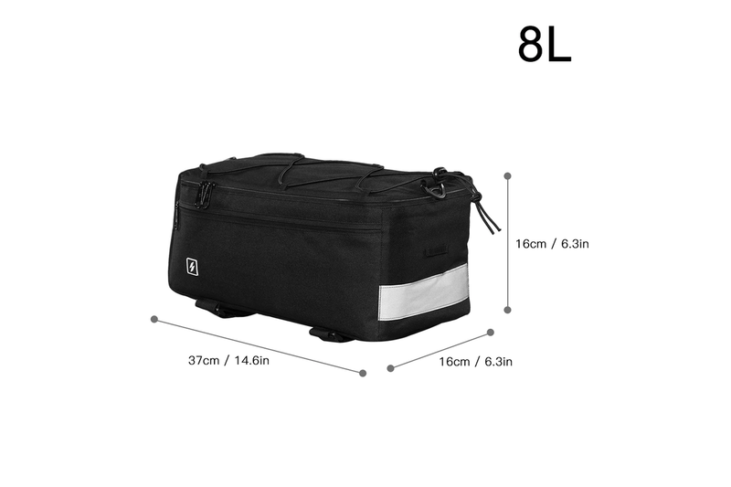 Multi Function Cycling Insulated Trunk Cooler Bag Bicycle Rear Seat Luggage Rack - Black - Standard