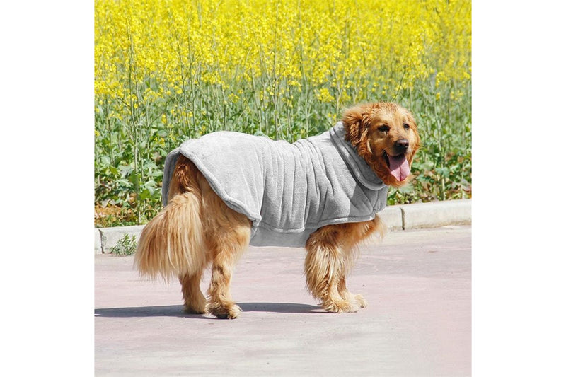 Petswol: Quick Drying Pet Bathrobe - Grey (L)