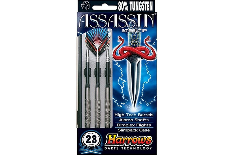 Harrows Assassin Tungsten Darts (Pack of 3) (Silver/Black) (26g)