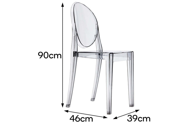 Matt Blatt Set of 2 Philippe Starck Victoria Ghost Chair Replica (Smoke)