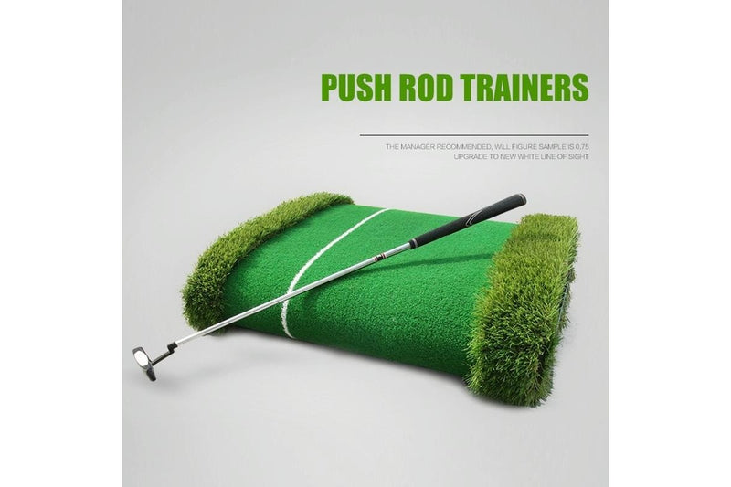 Golf Double Colour Putting Mat Push Rod Trainer - Size 50X300Cm Green