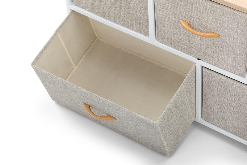 Ovela: 5 Drawer Storage Chest - Beige